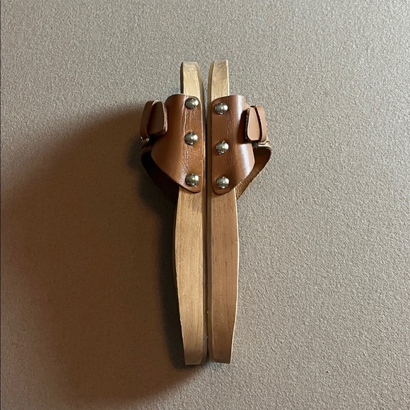 Zara Wooden Sole Slide Sandals Buckle Size 38 - Picture 4 of 8